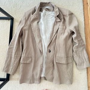 Zara Linen Blazer worn once in tan